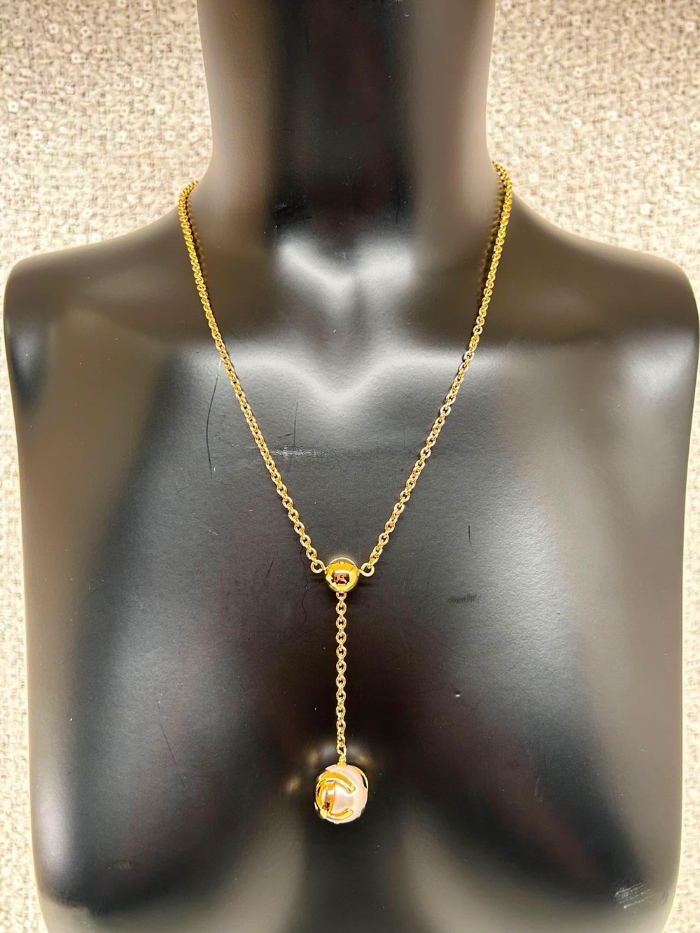 CHANEL CC Pearl Drop Necklace